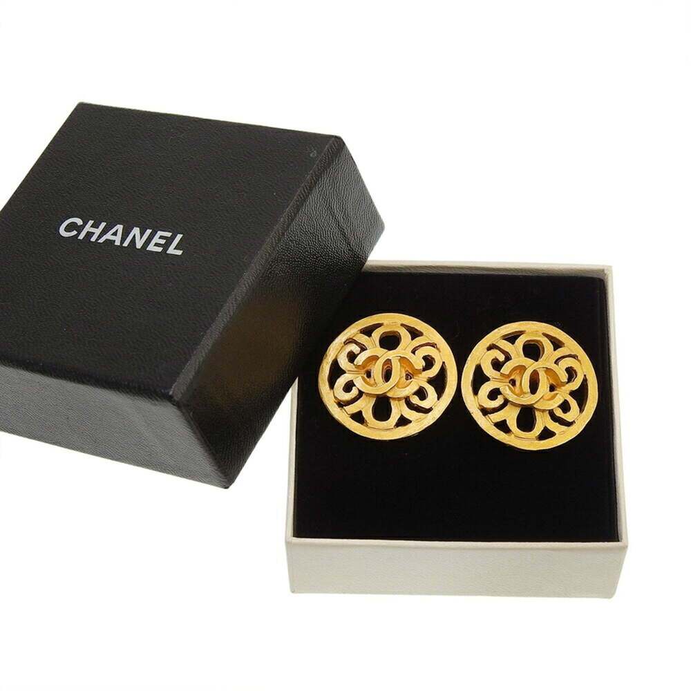CHANEL Gold Logo Earrings - Picture 8 of 8